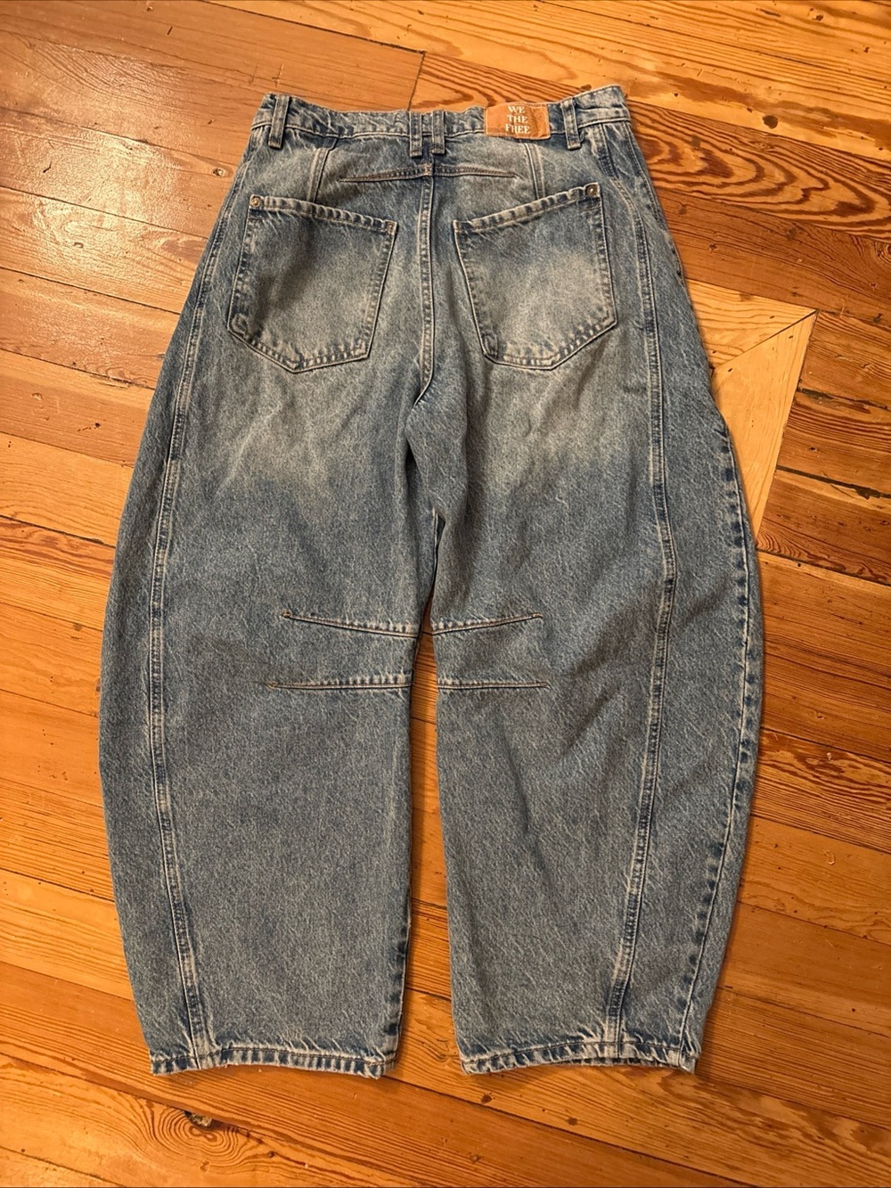 We The Free Free People Good Luck Mid Rise Barrel Jeans Size 27 Wide Leg - Picture 2 of 4